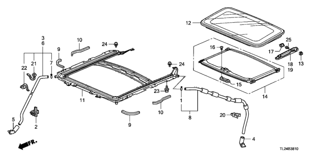 2011 Acura TSX Tube, Rear Drain (Sunroof) Diagram for 70060-TL0-G20