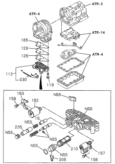 1999 Acura SLX Valve Assembly Control, Automatic Transmission Diagram for 8-96041-725-0