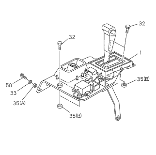 1998 Acura SLX 4 Door 4LS (PREMIUM) KL 4AT Select Lever Diagram 1