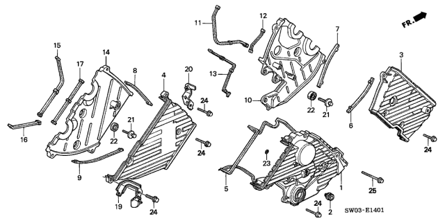 2001 Acura NSX 2 Door NSX-T KA 4AT Timing Belt Cover Diagram
