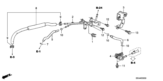 2008 Acura TSX 4 Door TSX KA 6MT Install Pipe - Tubing Diagram