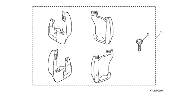 2011 Acura TSX Splash Guards Diagram