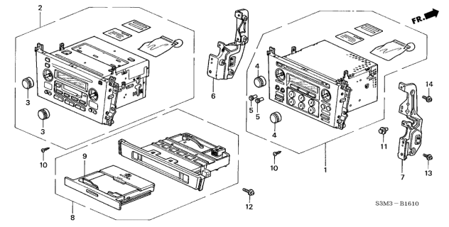 2001 Acura CL 2 Door SPORT KA 5AT Auto Radio Diagram