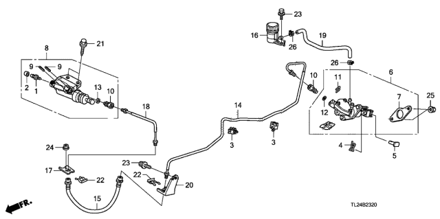 2009 Acura TSX Clutch Pipe A Diagram for 46960-TA0-A02