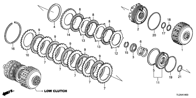 2014 Acura TSX 4 Door TECHV6 KA 5AT AT Clutch (Low) (V6) Diagram