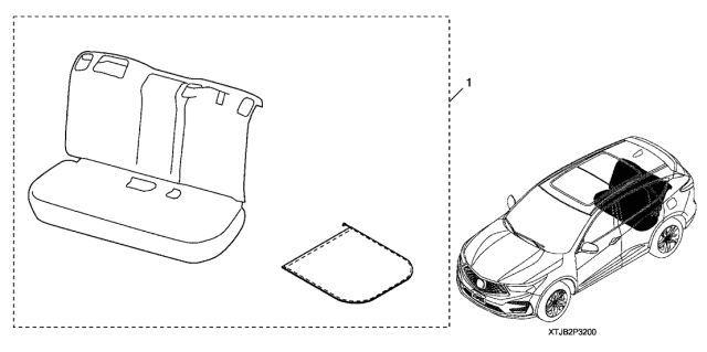 2019 Acura RDX Seat Protector (Second Row) Diagram