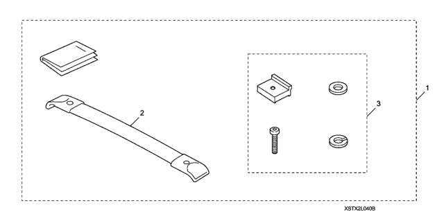 2010 Acura MDX 5 Door SPRT KA 6AT Crossbar - Black Diagram