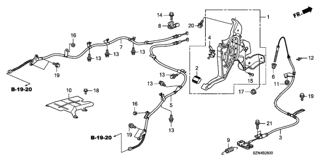 2012 Acura ZDX Pedal Pad Diagram for 47121-TK8-A01