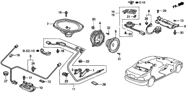 1996 Acura TL Speaker Assembly (1 1/2" Tweeter) (Matsushita) Diagram for 39120-SW5-A02