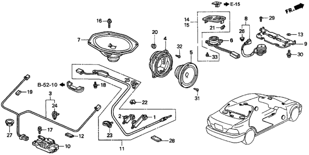 1996 Acura TL Speaker Assembly (1 1/2" Tweeter) (Matsushita) Diagram for 39120-SV4-A22