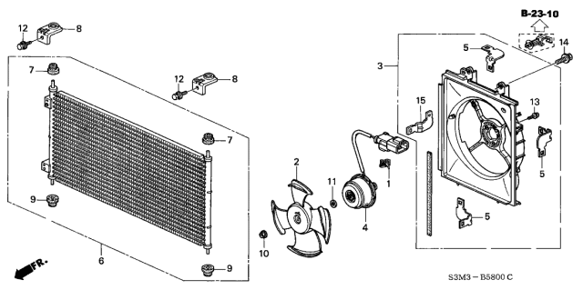 2002 Acura CL A/C Air Conditioner (Condenser) Diagram