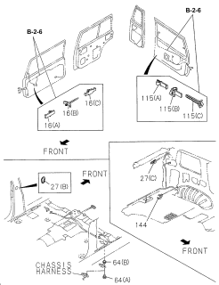 1998 Acura SLX Wire Harness Clips Diagram 2