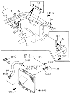 1996 Acura SLX Clip, Water Hose Radiator (Id=48) Diagram for 9-09915-512-1