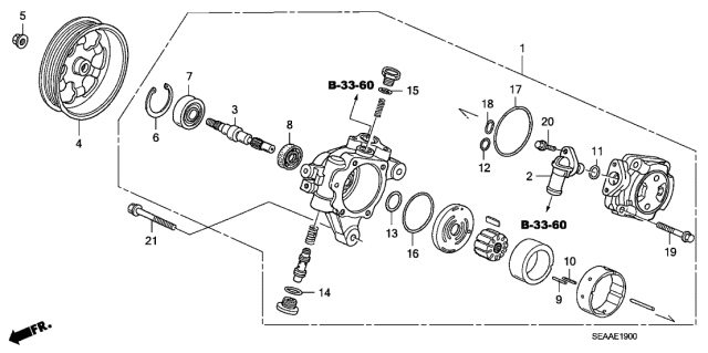 2008 Acura TSX 4 Door TSX (NAVIGATION) KA 5AT P.S. Pump Diagram