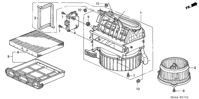 2004 Acura TSX Motor Assembly, Fan Diagram for 79310-SDC-A01