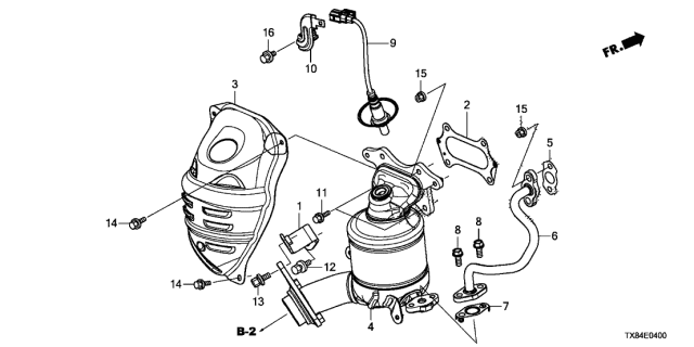 2013 Acura ILX Hybrid Converter Stay Diagram for 11941-RW0-A00