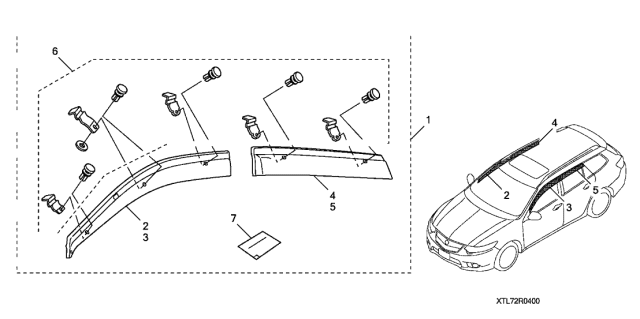 2014 Acura TSX Door Visor Diagram