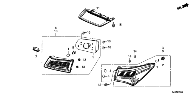 2019 Acura TLX Base Gasket Diagram for 34152-TZ3-A01