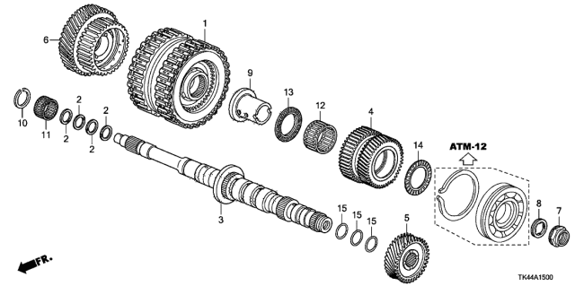 2012 Acura TL 4 Door TECH KA 6AT AT Mainshaft - Clutch (3RD-6TH) Diagram