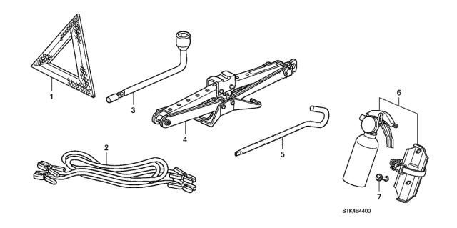 2012 Acura RDX Tools - Jack Diagram