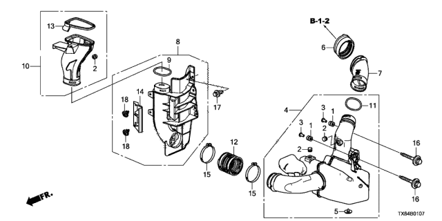 2017 Acura ILX Clamp, Air Flow (89) Diagram for 17314-R40-003