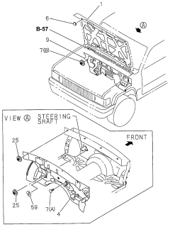 1996 Acura SLX 4 Door 4LS (PREMIUM) KA 4AT Engine Room Insulator Diagram