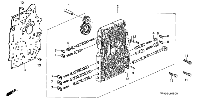 2003 Acura RSX AT Main Valve Body Diagram