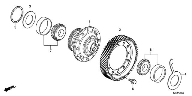 2019 Acura MDX 5 Door ADV (HYBRID (AWD)) KA DCT AT Differential Diagram