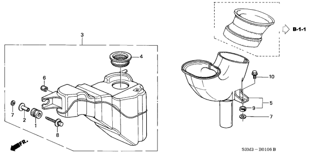 2001 Acura CL 2 Door SPORT KA 5AT Resonator Chamber Diagram