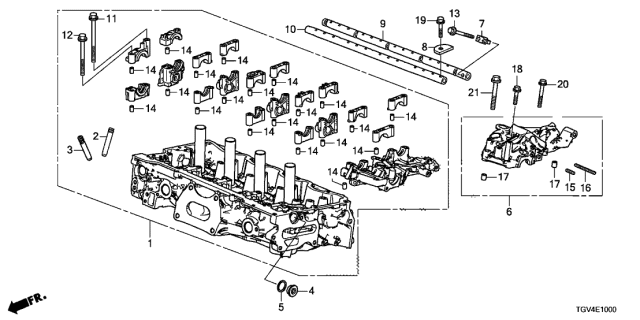 2021 Acura TLX 4 Door ADV KA XAT Cylinder Head Diagram