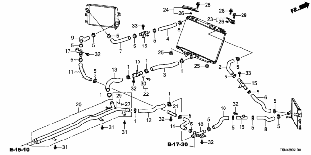 2020 Acura NSX Water (Upper) (R) Hose Diagram for 19501-58G-A00