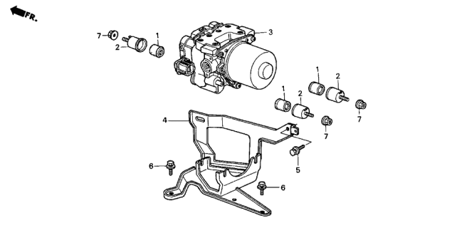 2000 Acura Integra 3 Door LS KA 5MT ABS Modulator Diagram