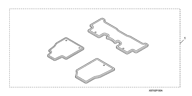 2013 Acura MDX 5 Door ADV (ENTERTAINMENT) KA 6AT All-Season Floor Mat Diagram