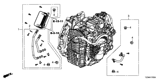 2020 Acura TLX AT Oil Cooler - Pipes Diagram