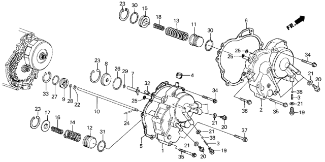 1989 Acura Integra 3 Door LS KA 4AT AT Right Side Cover Diagram