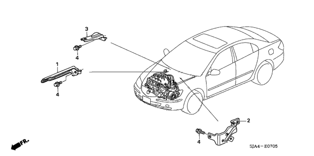 2011 Acura RL 4 Door RL KA 6AT Engine Wire Harness Stay Diagram