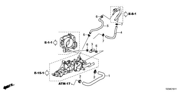 2017 Acura TLX Water Hose Diagram