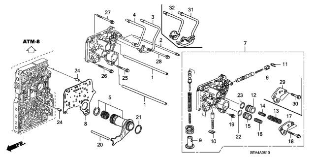 2006 Acura TSX Body Assembly, Regulator Diagram for 27200-RCL-A01