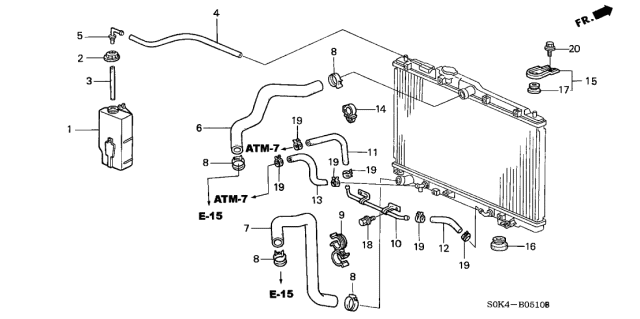 2001 Acura TL Radiator Hose Diagram