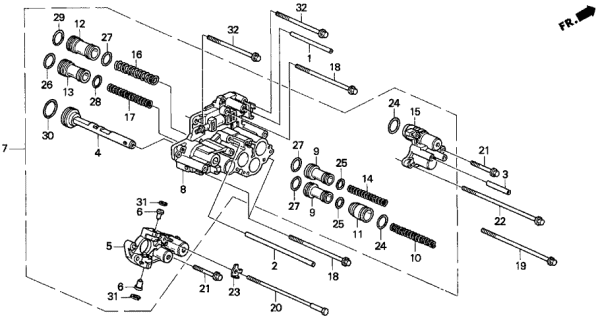 1995 Acura Integra 3 Door LS KA 4AT AT Servo Body Diagram