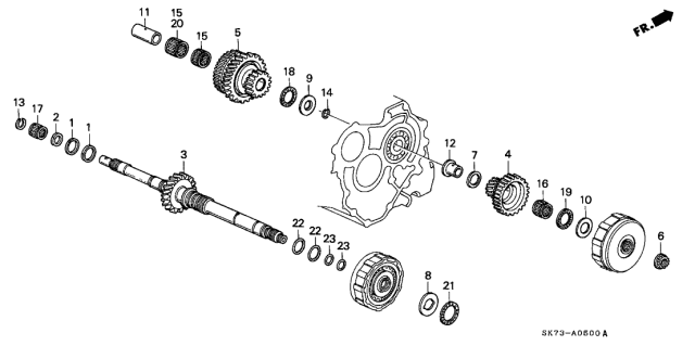 1993 Acura Integra 3 Door GSL (LEATHER) KA 4AT AT Mainshaft Diagram