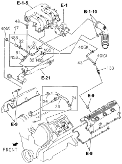 1997 Acura SLX Clip Fuel Hose Diagram for 8-98150-356-0