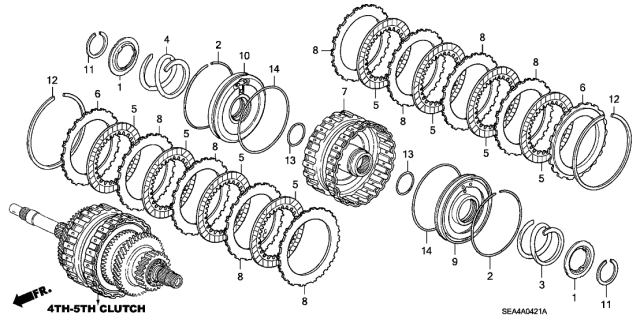 2006 Acura TSX 4 Door TSX (NAVIGATION) KA 5AT AT Clutch (4TH-5TH) Diagram