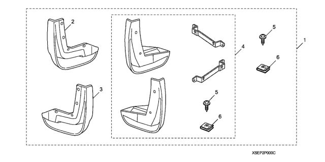 2007 Acura TL Splash Guard (No Paint) Diagram for 08P00-SEP-200C