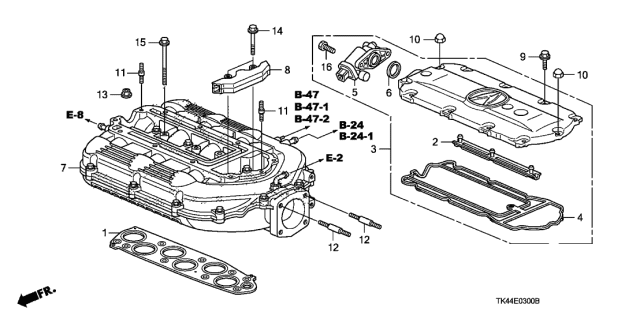 2012 Acura TL 4 Door TECH (SHAWD) KA 6AT Intake Manifold Diagram