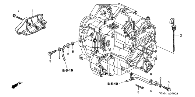 2002 Acura RSX 3 Door BASE KA 5AT AT ATF Pipe Diagram