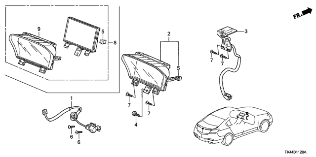 2012 Acura TL 4 Door TECH (SHAWD) KA 6MT Gps Antenna - Rearview Camera Diagram