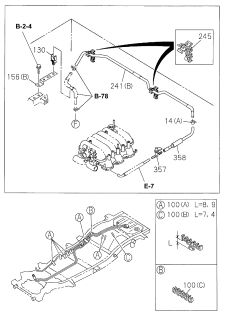 1998 Acura SLX Clip, Evaporator Hose Diagram for 8-97204-275-0