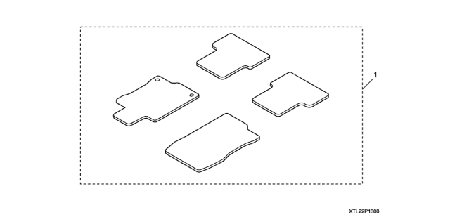 2011 Acura TSX 4 Door TSX V6 KA 5AT All-Season Floor Mat Diagram