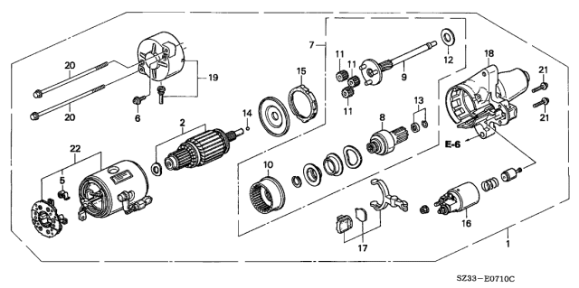 1996 Acura RL Starter Motor (MITSUBA) Diagram